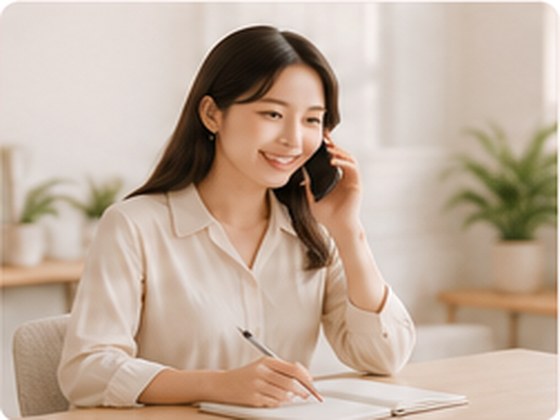 매니저와 유선상담을 진행하는 모습
