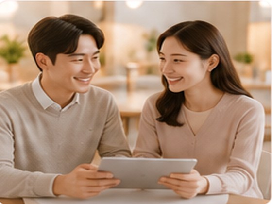맞춤 상대의 프로필을 확인하는 모습